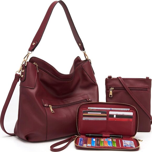 Large Crossbody Bags Ladies Shoulder Handbags Purse and Wallet Set for Women Tot - Picture 1 of 7